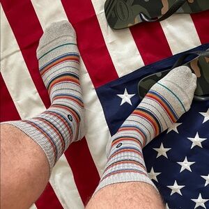 Stance Men's Gray and Multicolor Striped Socks